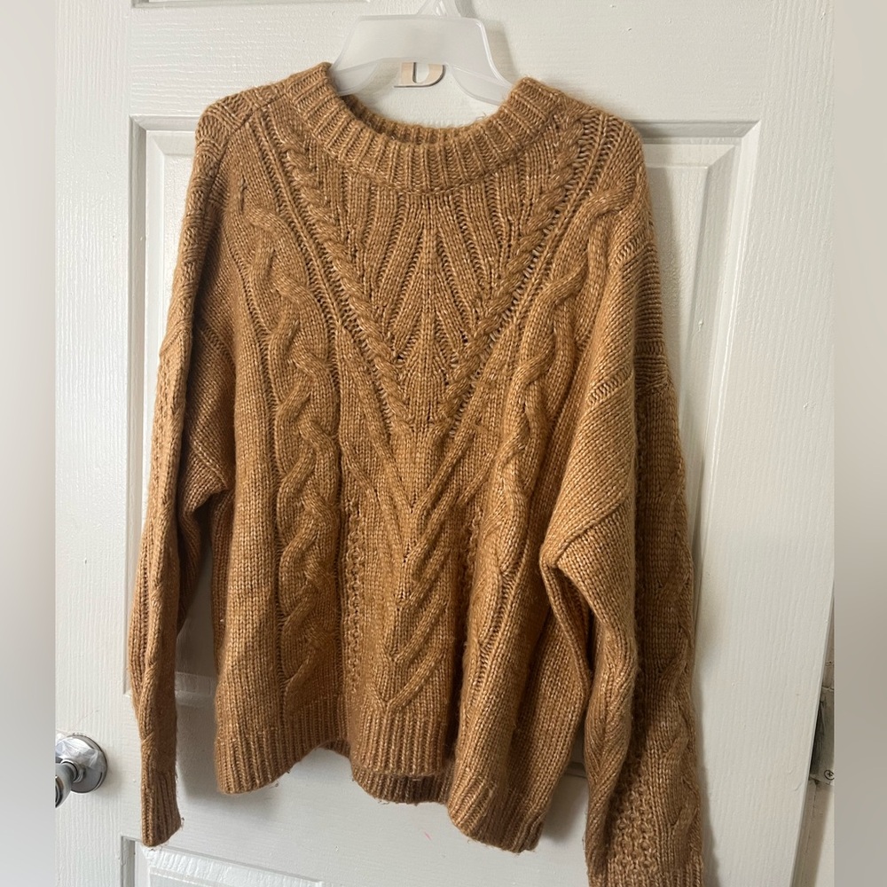 Fall Orange Woven Winter Sweater